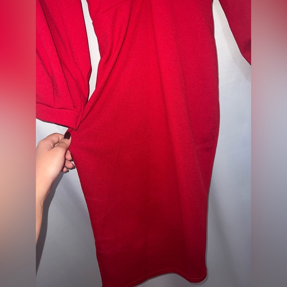 Boohoo red midi dress. - Picture 7 of 8